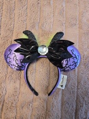 Disney Purple Villain-Inspired Ear Headband with Gem Accent
